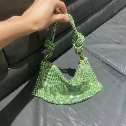 Bolso de Lujo para Mujer Hecho a Mano con un Solo Hombro y Piedras Brillantes