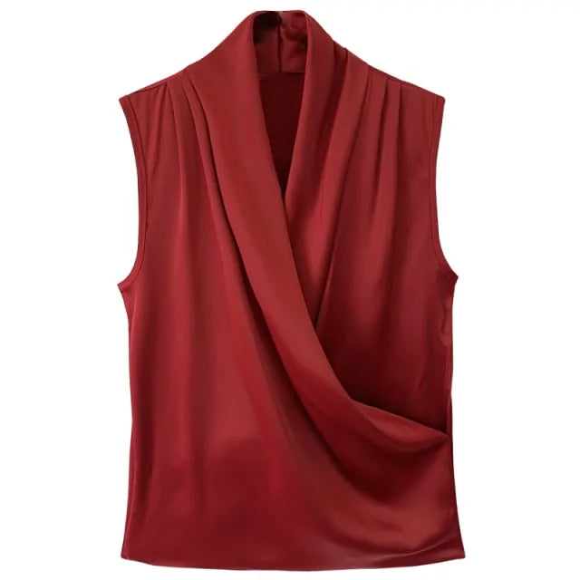 Sexy women's elegant satin blouse