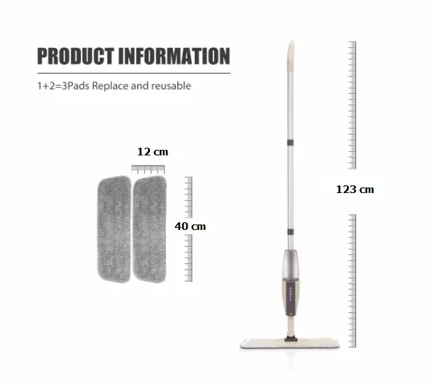 Mopa con paño de microfibra reutilizable