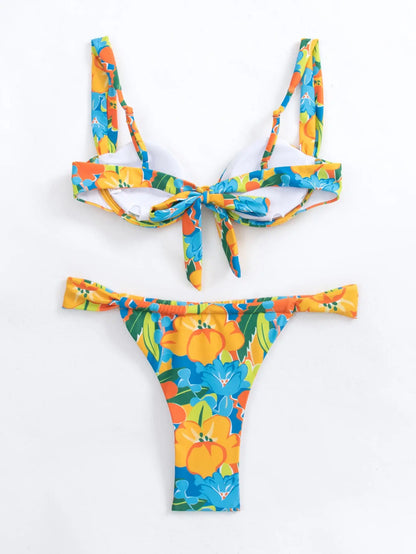 Bikini con estampado florar para mujer conjunto dos piezas