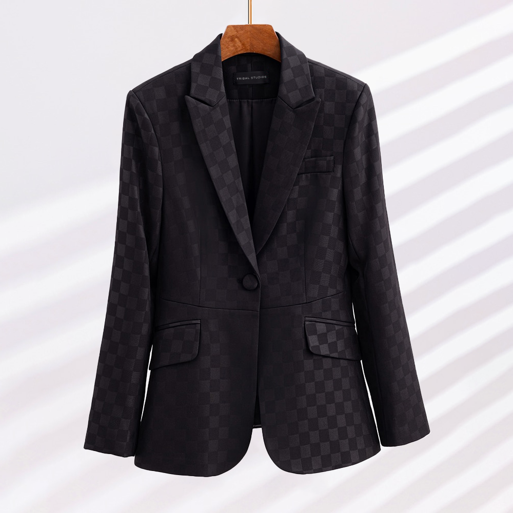 Blazer de Cuadros Eva Elegante