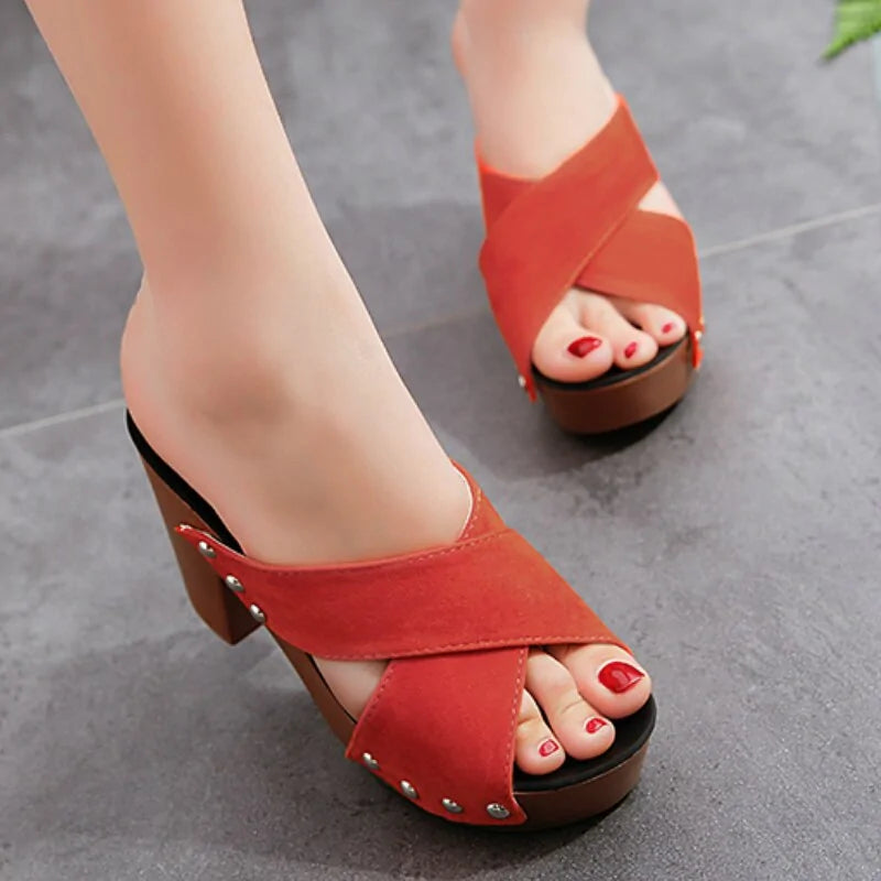 Sandalias de Tacón Alto Peep Toe