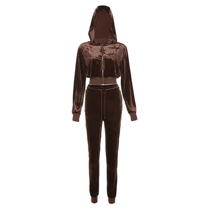 Rhinestone Velour 2 Piece Tracksuit