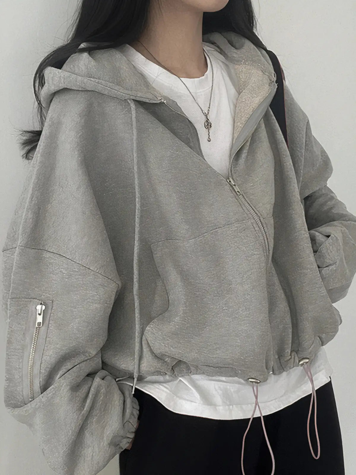 Simple Zipper Oversize Hoodie