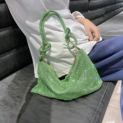 Bolso de Lujo para Mujer Hecho a Mano con un Solo Hombro y Piedras Brillantes