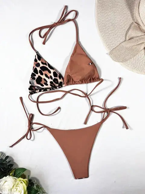 Bikini con Estampado de Leopardo