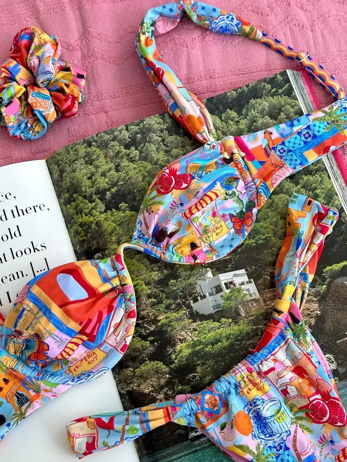 Bikini con estampado florar para mujer conjunto dos piezas