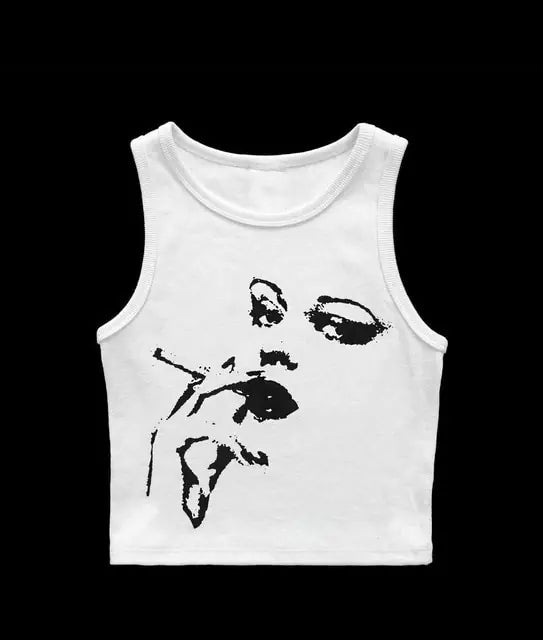 Printed Sleeveless T-shirt