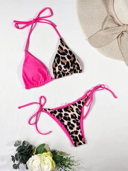 Bikini con Estampado de Leopardo