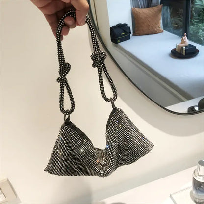 Bolso de Lujo para Mujer Hecho a Mano con un Solo Hombro y Piedras Brillantes