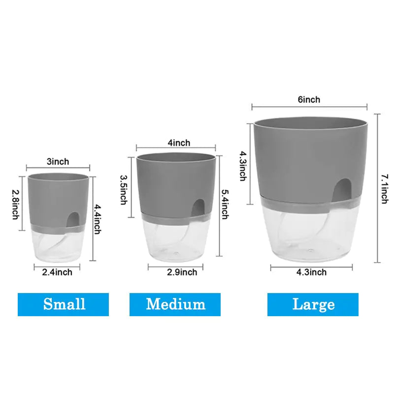 Transparent Double-Layer Self-Watering Flower Pot