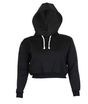 Women's Solid Crop Hoodie