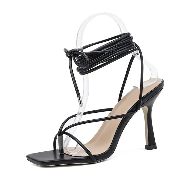 GIANVITO ROSSI Metallic Leather Strappy Heels