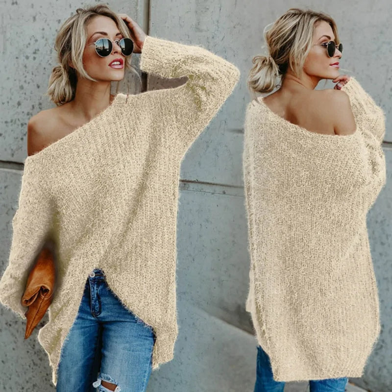 Autumn Winter One Shoulder Sweater