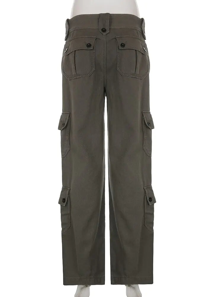 Bell-bottom cargo pants