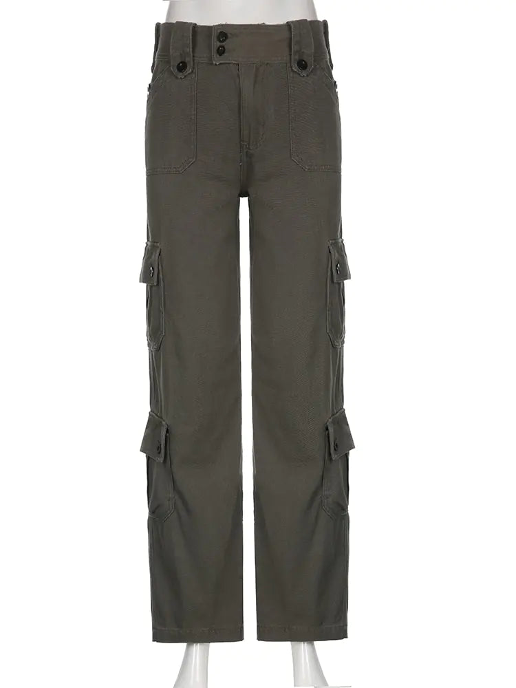 Bell-bottom cargo pants