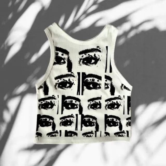 Printed Sleeveless T-shirt