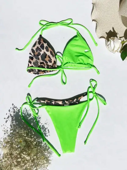 Bikini con Estampado de Leopardo