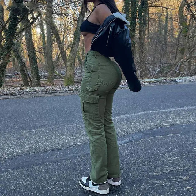 High Waisted Cargo Pants