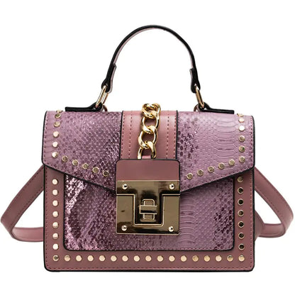 Women's Chain Detail Top Handle Bag