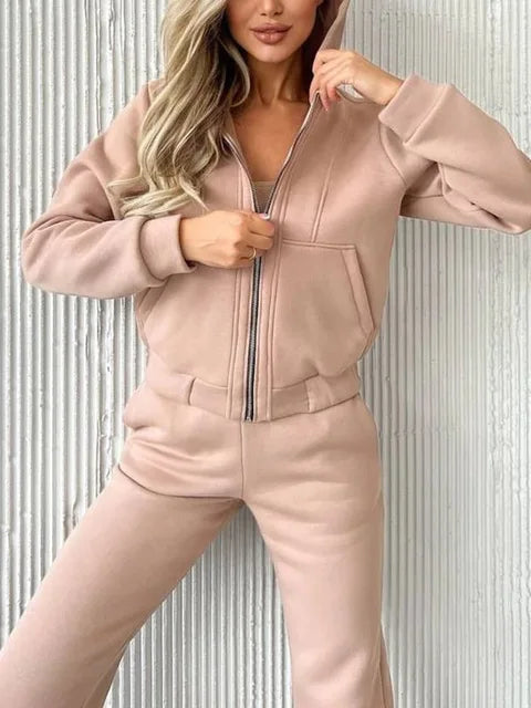 Streamgirl Winter Velvet Tracksuit Two-Piece Set