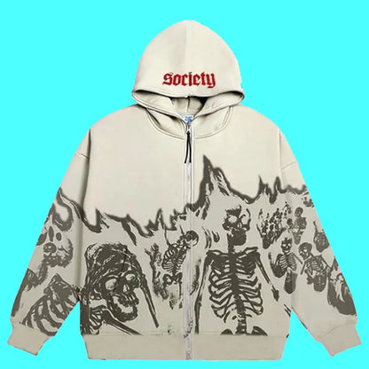 Striking Vintage Skull Hoodie