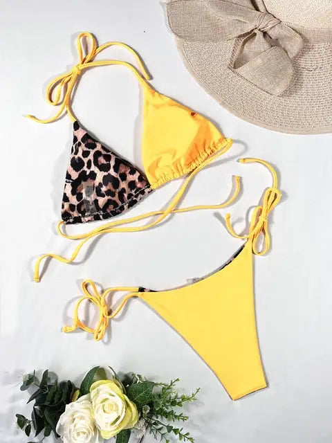 Bikini con Estampado de Leopardo