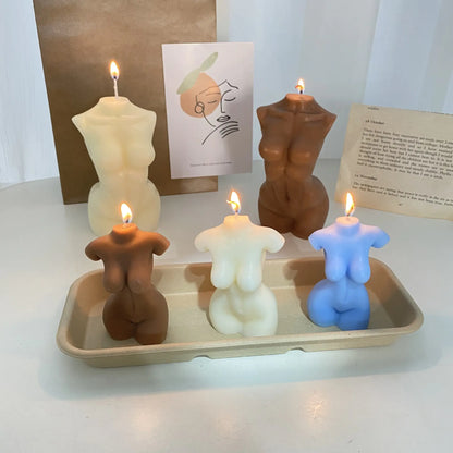 Velas con forma corporal decorativas