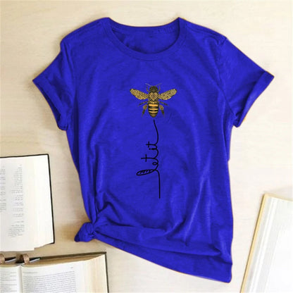 Camiseta Casual Con Dibujo para Mujer