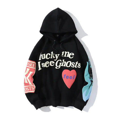 Ghosts Graffiti Oversized Hoodie