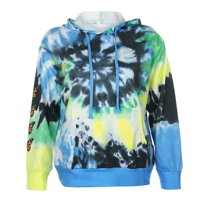 Butterfly Print Tie-Dye Tracksuit Chic Sportswear